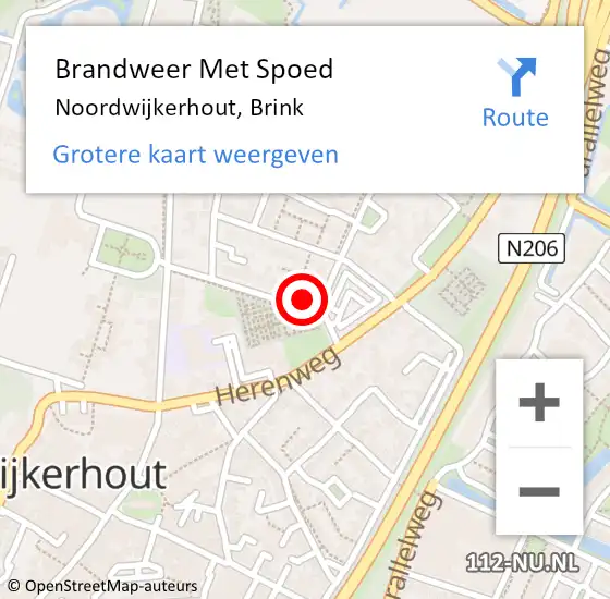 Locatie op kaart van de 112 melding: Brandweer Met Spoed Naar Noordwijkerhout, Brink op 6 mei 2017 19:26