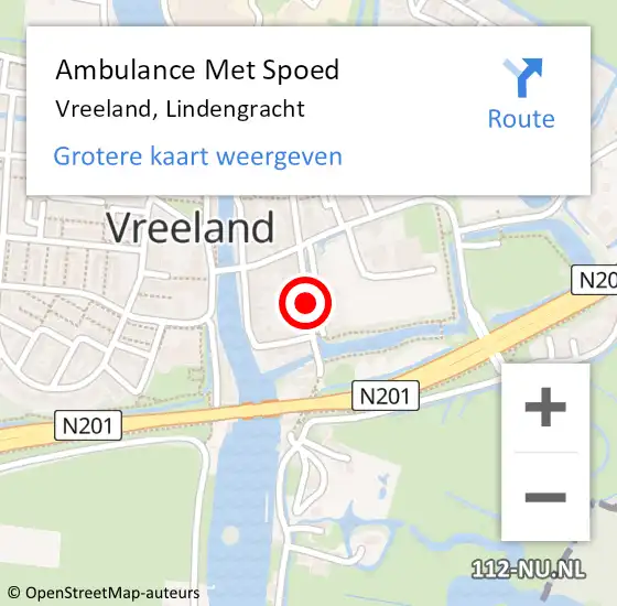 Locatie op kaart van de 112 melding: Ambulance Met Spoed Naar Vreeland, Lindengracht op 6 mei 2017 19:41