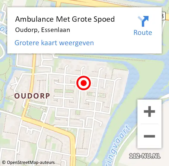 Locatie op kaart van de 112 melding: Ambulance Met Grote Spoed Naar Oudorp, Essenlaan op 6 mei 2017 20:28