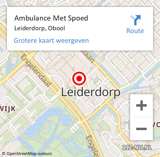 Locatie op kaart van de 112 melding: Ambulance Met Spoed Naar Leiderdorp, Obool op 6 mei 2017 21:17