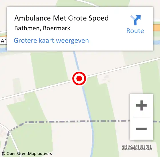 Locatie op kaart van de 112 melding: Ambulance Met Grote Spoed Naar Bathmen, Boermark op 6 mei 2017 21:48