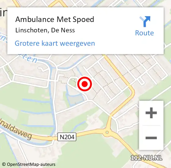 Locatie op kaart van de 112 melding: Ambulance Met Spoed Naar Linschoten, De Ness op 6 mei 2017 21:53