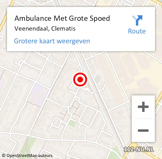 Locatie op kaart van de 112 melding: Ambulance Met Grote Spoed Naar Veenendaal, Clematis op 6 mei 2017 21:56