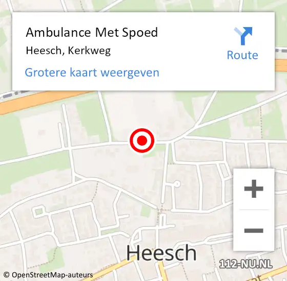 Locatie op kaart van de 112 melding: Ambulance Met Spoed Naar Heesch, Kerkweg op 6 mei 2017 22:55