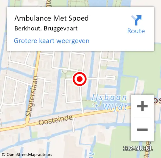 Locatie op kaart van de 112 melding: Ambulance Met Spoed Naar Berkhout, Bruggevaart op 7 mei 2017 01:48