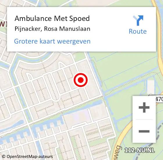 Locatie op kaart van de 112 melding: Ambulance Met Spoed Naar Pijnacker, Rosa Manuslaan op 7 mei 2017 02:31