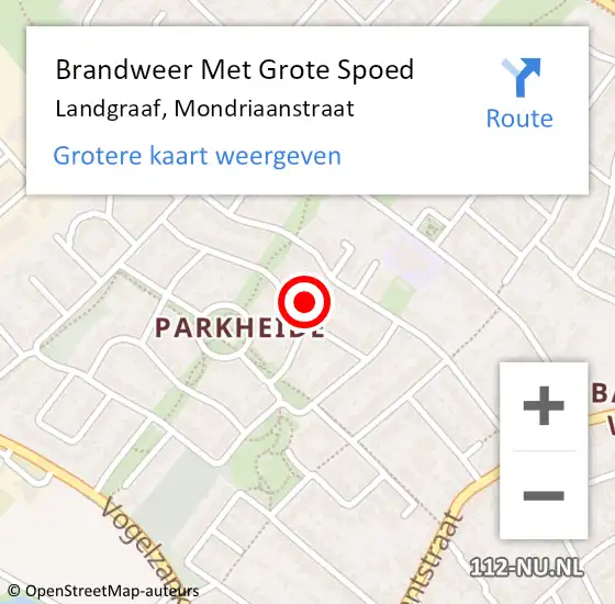 Locatie op kaart van de 112 melding: Brandweer Met Grote Spoed Naar Landgraaf, Mondriaanstraat op 7 mei 2017 02:33