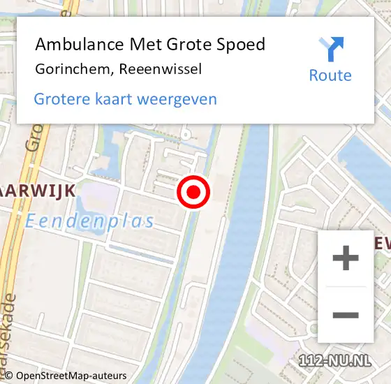 Locatie op kaart van de 112 melding: Ambulance Met Grote Spoed Naar Gorinchem, Reeenwissel op 7 mei 2017 03:37