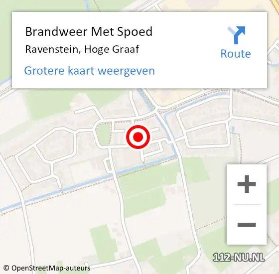 Locatie op kaart van de 112 melding: Brandweer Met Spoed Naar Ravenstein, Hoge Graaf op 7 mei 2017 04:09