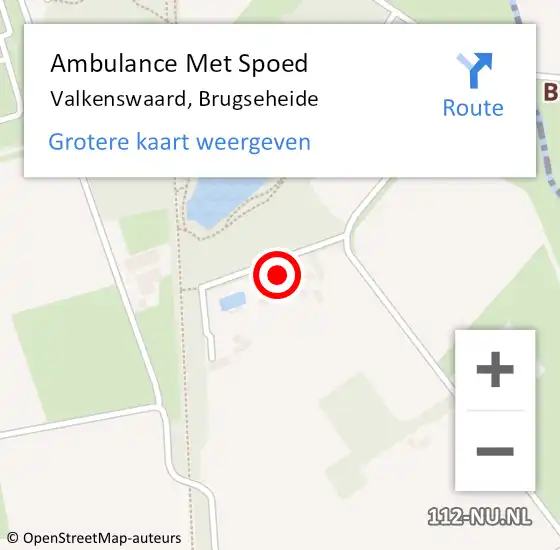 Locatie op kaart van de 112 melding: Ambulance Met Spoed Naar Valkenswaard, Brugseheide op 7 mei 2017 05:21