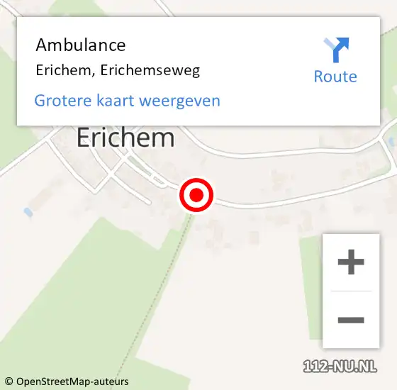 Locatie op kaart van de 112 melding: Ambulance Erichem, Erichemseweg op 7 mei 2017 07:44