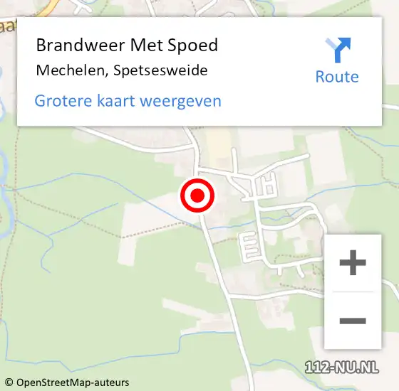 Locatie op kaart van de 112 melding: Brandweer Met Spoed Naar Mechelen, Spetsesweide op 7 mei 2017 09:43