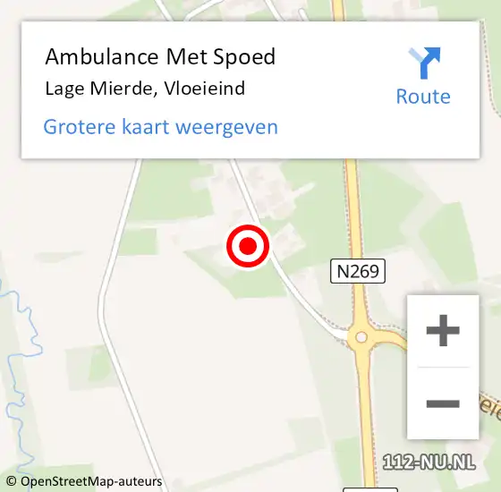 Locatie op kaart van de 112 melding: Ambulance Met Spoed Naar Lage Mierde, Vloeieind op 7 mei 2017 10:32