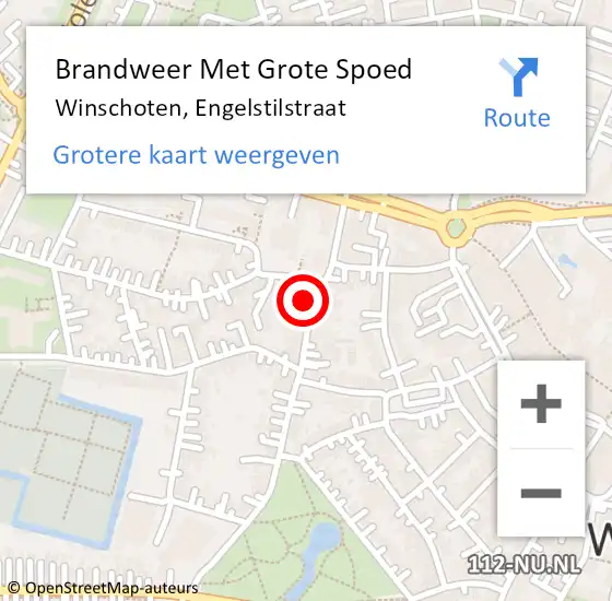 Locatie op kaart van de 112 melding: Brandweer Met Grote Spoed Naar Winschoten, Engelstilstraat op 7 mei 2017 10:41