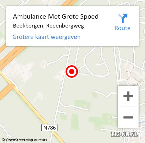 Locatie op kaart van de 112 melding: Ambulance Met Grote Spoed Naar Beekbergen, Reeenbergweg op 7 mei 2017 10:54