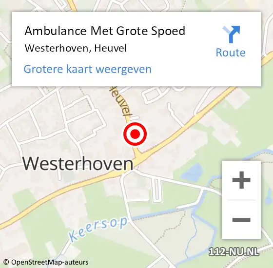 Locatie op kaart van de 112 melding: Ambulance Met Grote Spoed Naar Westerhoven, Heuvel op 7 mei 2017 11:32