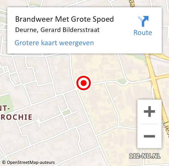 Locatie op kaart van de 112 melding: Brandweer Met Grote Spoed Naar Deurne, Gerard Bildersstraat op 7 mei 2017 12:08