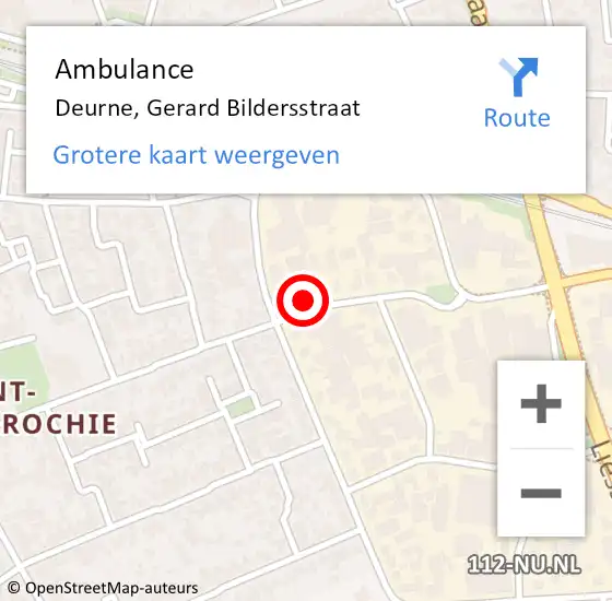 Locatie op kaart van de 112 melding: Ambulance Deurne, Gerard Bildersstraat op 7 mei 2017 12:14