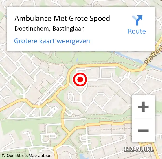 Locatie op kaart van de 112 melding: Ambulance Met Grote Spoed Naar Doetinchem, Bastinglaan op 7 mei 2017 12:21