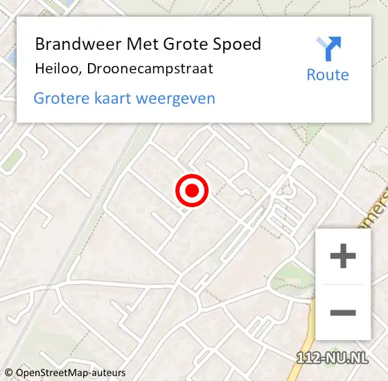 Locatie op kaart van de 112 melding: Brandweer Met Grote Spoed Naar Heiloo, Droonecampstraat op 19 januari 2014 17:48