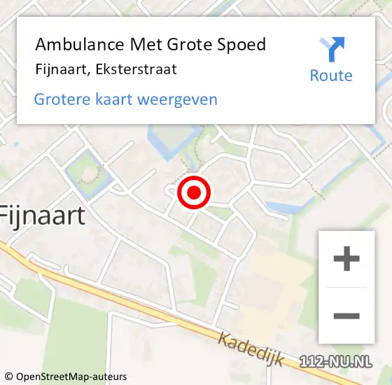 Locatie op kaart van de 112 melding: Ambulance Met Grote Spoed Naar Fijnaart, Eksterstraat op 7 mei 2017 13:17