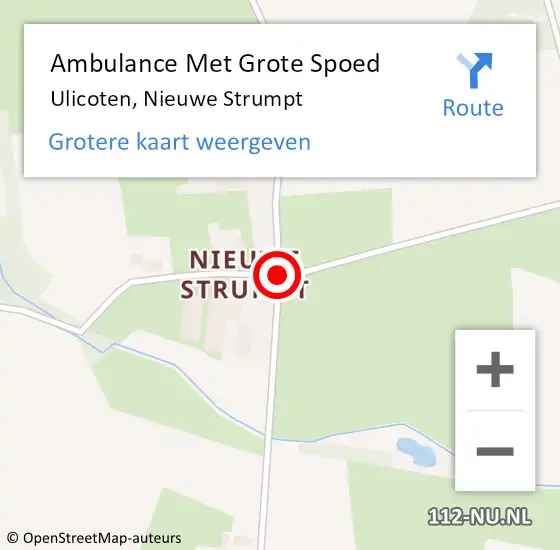 Locatie op kaart van de 112 melding: Ambulance Met Grote Spoed Naar Ulicoten, Nieuwe Strumpt op 7 mei 2017 13:26