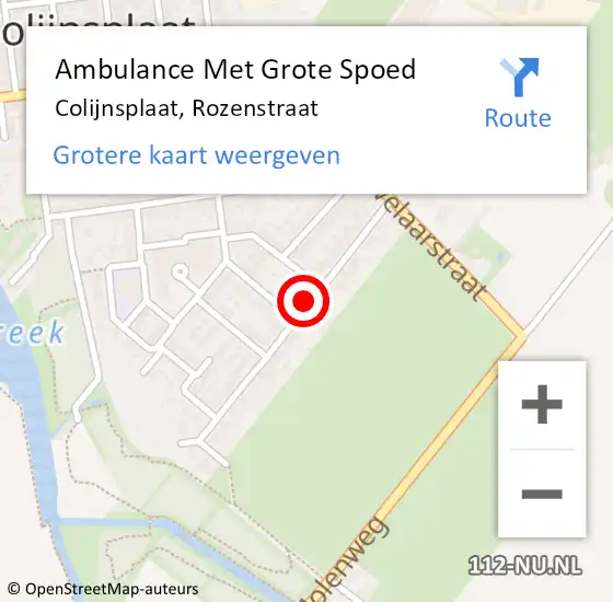 Locatie op kaart van de 112 melding: Ambulance Met Grote Spoed Naar Colijnsplaat, Rozenstraat op 7 mei 2017 13:52