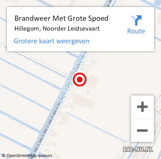 Locatie op kaart van de 112 melding: Brandweer Met Grote Spoed Naar Hillegom, Noorder Leidsevaart op 7 mei 2017 13:54