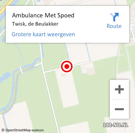 Locatie op kaart van de 112 melding: Ambulance Met Spoed Naar Twisk, de Beulakker op 19 januari 2014 18:06