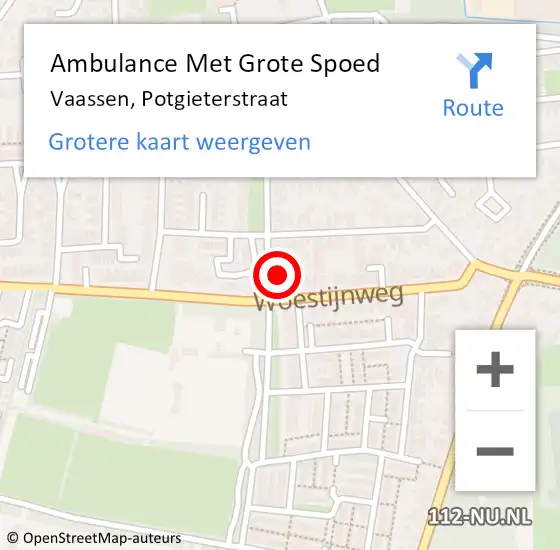 Locatie op kaart van de 112 melding: Ambulance Met Grote Spoed Naar Vaassen, Potgieterstraat op 7 mei 2017 16:16
