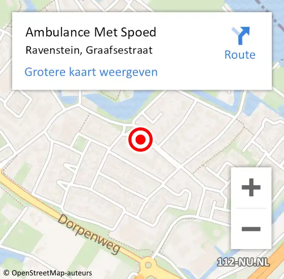 Locatie op kaart van de 112 melding: Ambulance Met Spoed Naar Ravenstein, Graafsestraat op 7 mei 2017 17:34