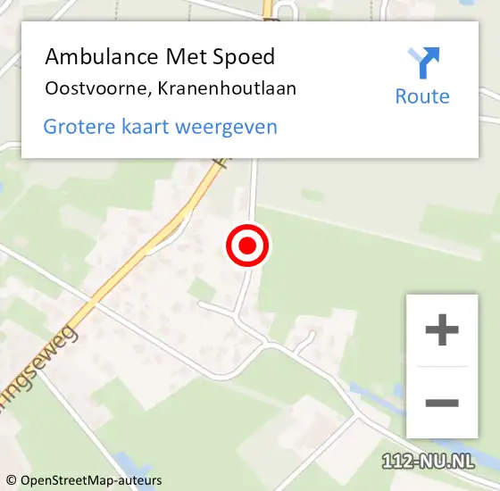 Locatie op kaart van de 112 melding: Ambulance Met Spoed Naar Oostvoorne, Kranenhoutlaan op 7 mei 2017 20:34