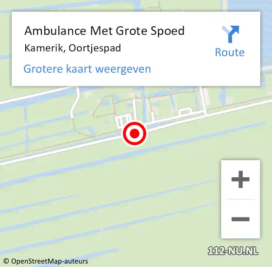 Locatie op kaart van de 112 melding: Ambulance Met Grote Spoed Naar Kamerik, Oortjespad op 7 mei 2017 20:52