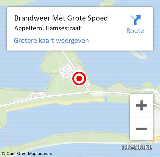 Locatie op kaart van de 112 melding: Brandweer Met Grote Spoed Naar Appeltern, Hamsestraat op 7 mei 2017 21:07