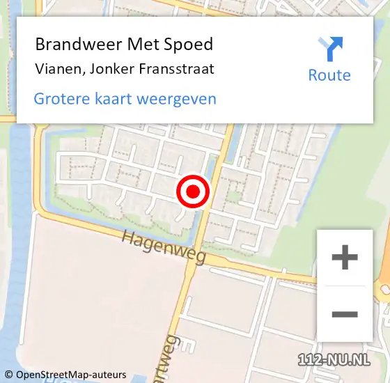 Locatie op kaart van de 112 melding: Brandweer Met Spoed Naar Vianen, Jonker Fransstraat op 7 mei 2017 21:34