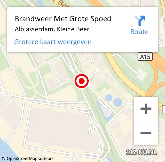 Locatie op kaart van de 112 melding: Brandweer Met Grote Spoed Naar Alblasserdam, Kleine Beer op 7 mei 2017 21:35