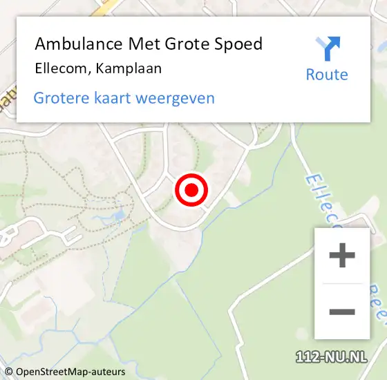 Locatie op kaart van de 112 melding: Ambulance Met Grote Spoed Naar Ellecom, Kamplaan op 7 mei 2017 22:30