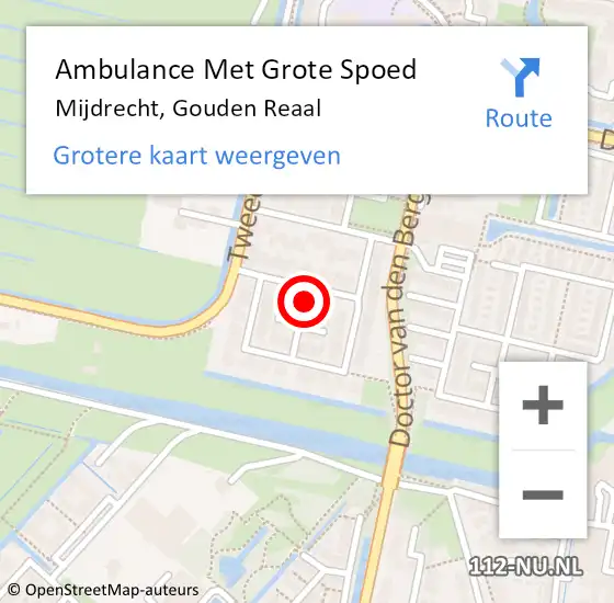 Locatie op kaart van de 112 melding: Ambulance Met Grote Spoed Naar Mijdrecht, Gouden Reaal op 8 mei 2017 00:31