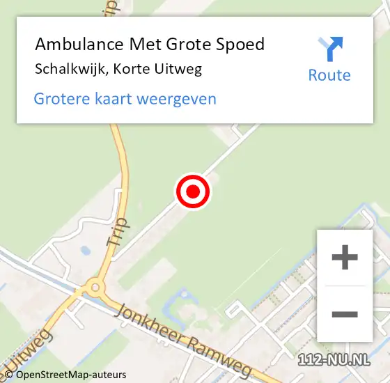 Locatie op kaart van de 112 melding: Ambulance Met Grote Spoed Naar Schalkwijk, Korte Uitweg op 8 mei 2017 05:00