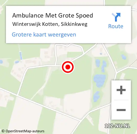Locatie op kaart van de 112 melding: Ambulance Met Grote Spoed Naar Winterswijk Kotten, Sikkinkweg op 8 mei 2017 07:49