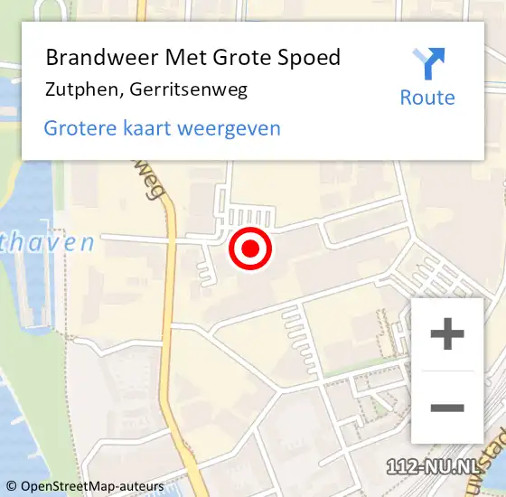 Locatie op kaart van de 112 melding: Brandweer Met Grote Spoed Naar Zutphen, Gerritsenweg op 8 mei 2017 08:19
