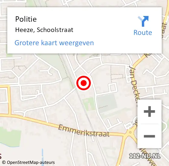 Locatie op kaart van de 112 melding: Politie Heeze, Schoolstraat op 8 mei 2017 08:30