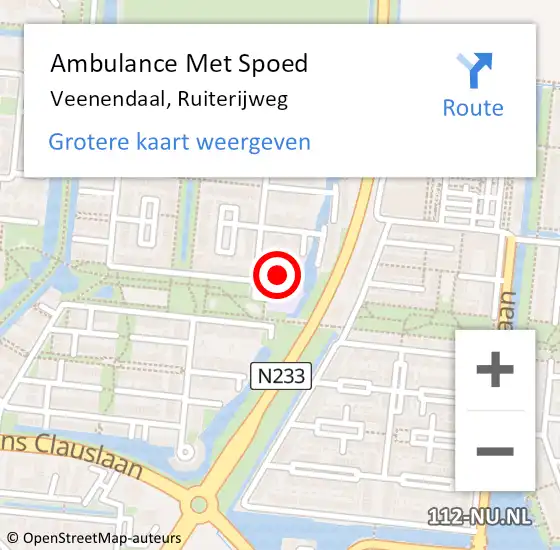 Locatie op kaart van de 112 melding: Ambulance Met Spoed Naar Veenendaal, Ruiterijweg op 8 mei 2017 08:43