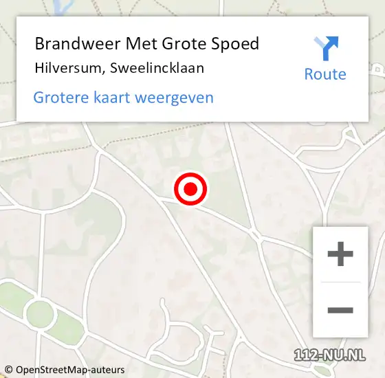 Locatie op kaart van de 112 melding: Brandweer Met Grote Spoed Naar Hilversum, Sweelincklaan op 8 mei 2017 09:57