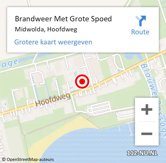 Locatie op kaart van de 112 melding: Brandweer Met Grote Spoed Naar Midwolda, Hoofdweg op 8 mei 2017 11:30