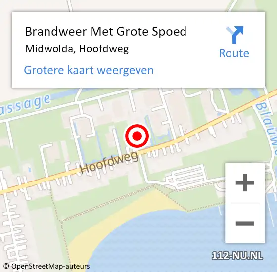 Locatie op kaart van de 112 melding: Brandweer Met Grote Spoed Naar Midwolda, Hoofdweg op 8 mei 2017 11:34