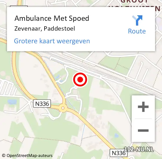 Locatie op kaart van de 112 melding: Ambulance Met Spoed Naar Zevenaar, Paddestoel op 8 mei 2017 11:55