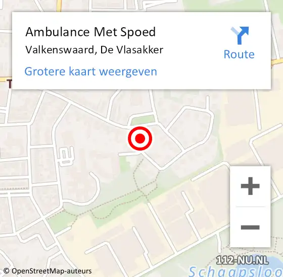 Locatie op kaart van de 112 melding: Ambulance Met Spoed Naar Valkenswaard, De Vlasakker op 8 mei 2017 12:35