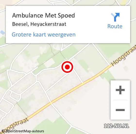 Locatie op kaart van de 112 melding: Ambulance Met Spoed Naar Beesel, Heyackerstraat op 8 mei 2017 13:20