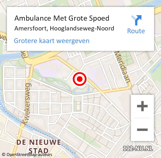 Locatie op kaart van de 112 melding: Ambulance Met Grote Spoed Naar Amersfoort, Hooglandseweg-Noord op 8 mei 2017 14:08